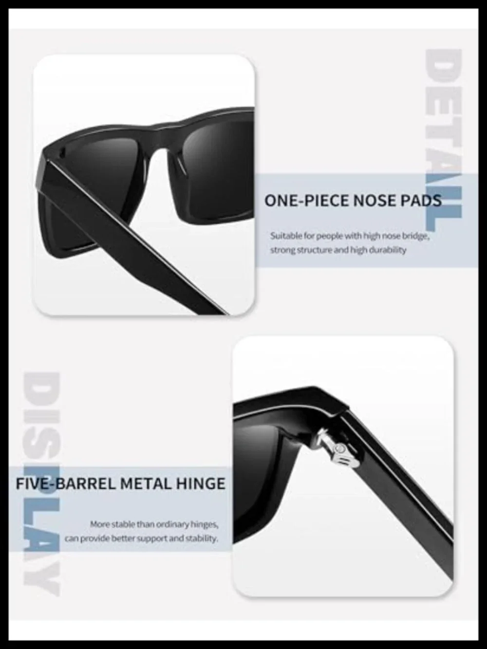 Oversized Acetate Square Sunglasses Polarized UV Protection TR90